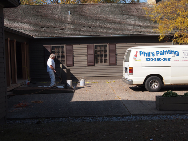 http://morrisoncountyhistory.org/museumpics/porchpainting1.jpg Phil Solem sanding the Weyerhaeuser Museum ramp for painting. Sept. 27, 2012