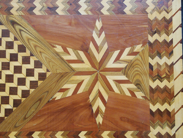 Wood inlay table