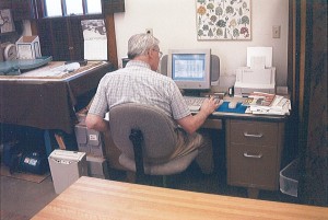 Art at Work! Art Warner, MCHS Board President. Photo taken 1999.