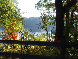 View of the Mississippi River from the grounds of The Charles A. Weyerhaeuser Memorial Museum 2014.