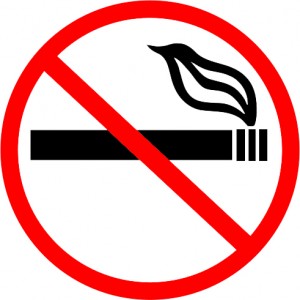 No Smoking symbol by Akrabbim, Creative Commons Attribution-ShareAlike 3.0 license, http://en.wikipedia.org/wiki/File:No_smoking_symbol1.png.