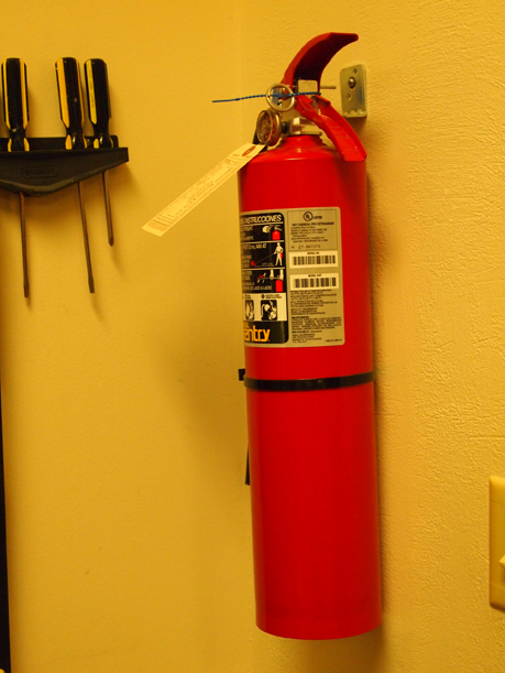 One of the many fire extinguishers at the Weyerhaeuser Museum.