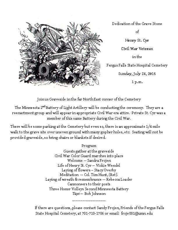 8 x 11 Join us Graveside in the far North East corner of the Cemetery