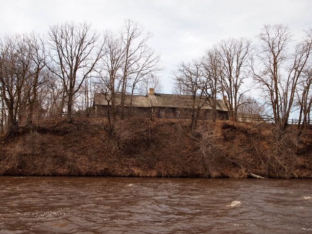 Riverbank erosion at The Charles A. Weyerhaeuser Memorial Museum, Little Falls, MN. , March 2016.