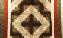 Log Cabin Quilt made by Char Welle, 2017 MCHS raffle prize.