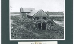 The sawmill at Gravelville appears to have a severe case of rotted wood in this photo, MCHS collections #0000.000.329.