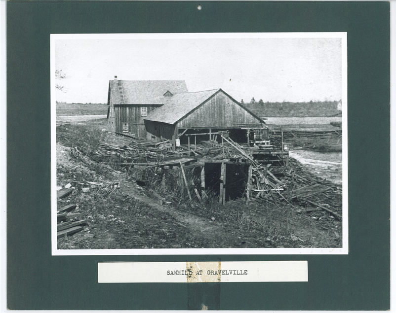 The sawmill at Gravelville appears to have a severe case of rotted wood in this photo, MCHS collections #0000.000.329.