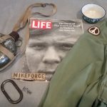A selection of loaned artifacts for the Central Minnesota Remembers Vietnam exhibit, Morrison County Historical Society, 2018.