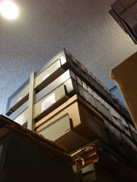 Boxes in the Archives, The Charles A. Weyerhaeuser Memorial Museum, Little Falls, MN.