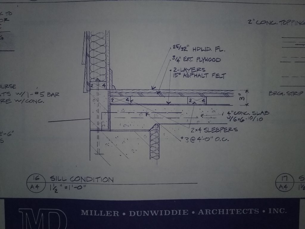 Blueprint drawing showing ends of sleepers in Archives at The Charles A. Weyerhaeuser Memorial Museum.