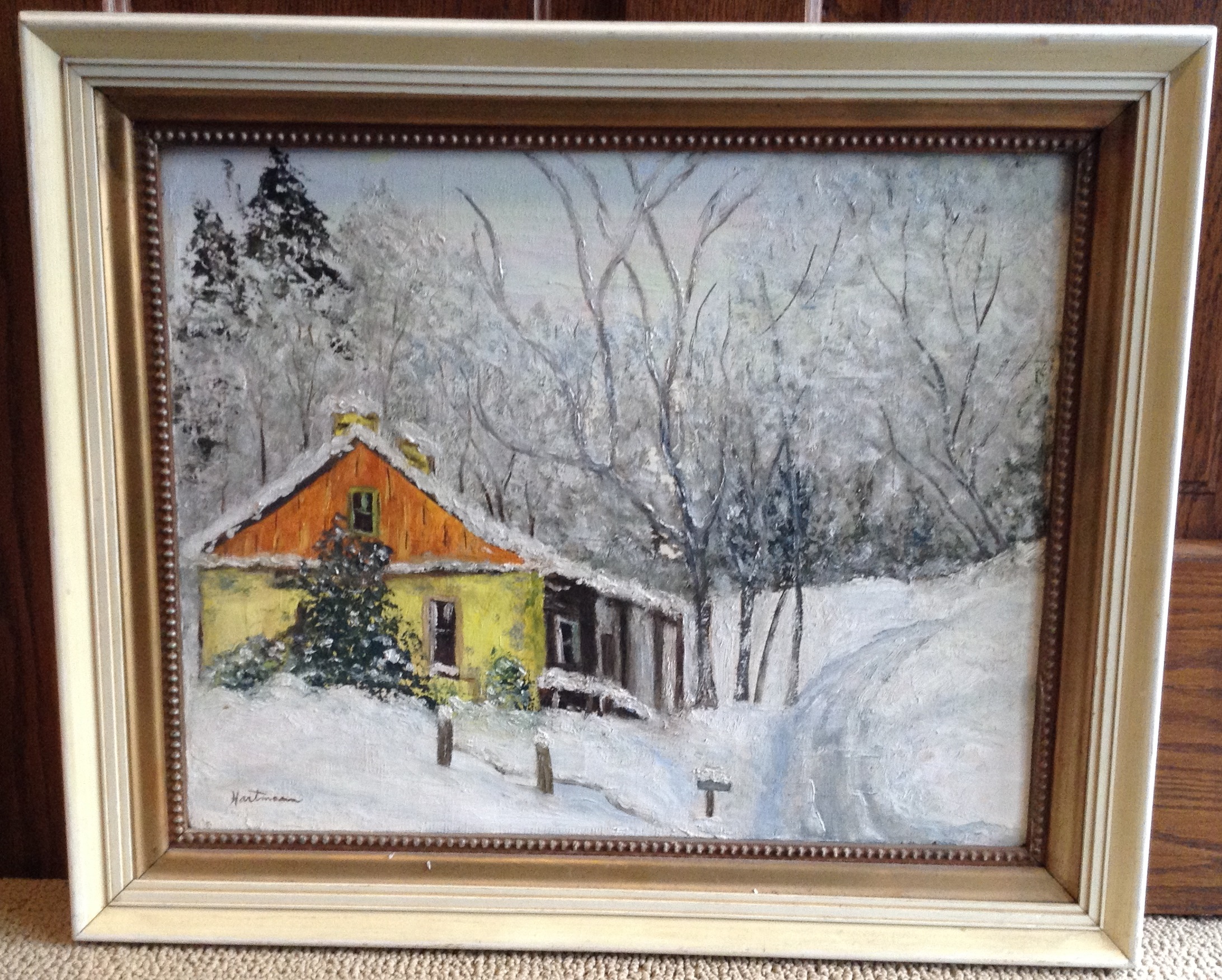 Oil painting by Florence “Dottie” Boeder Hartmann for Artrain, August 3, 1975, Little Falls, MN. Won by M. Berger. Donated to MCHS by Audrey West, 2018.