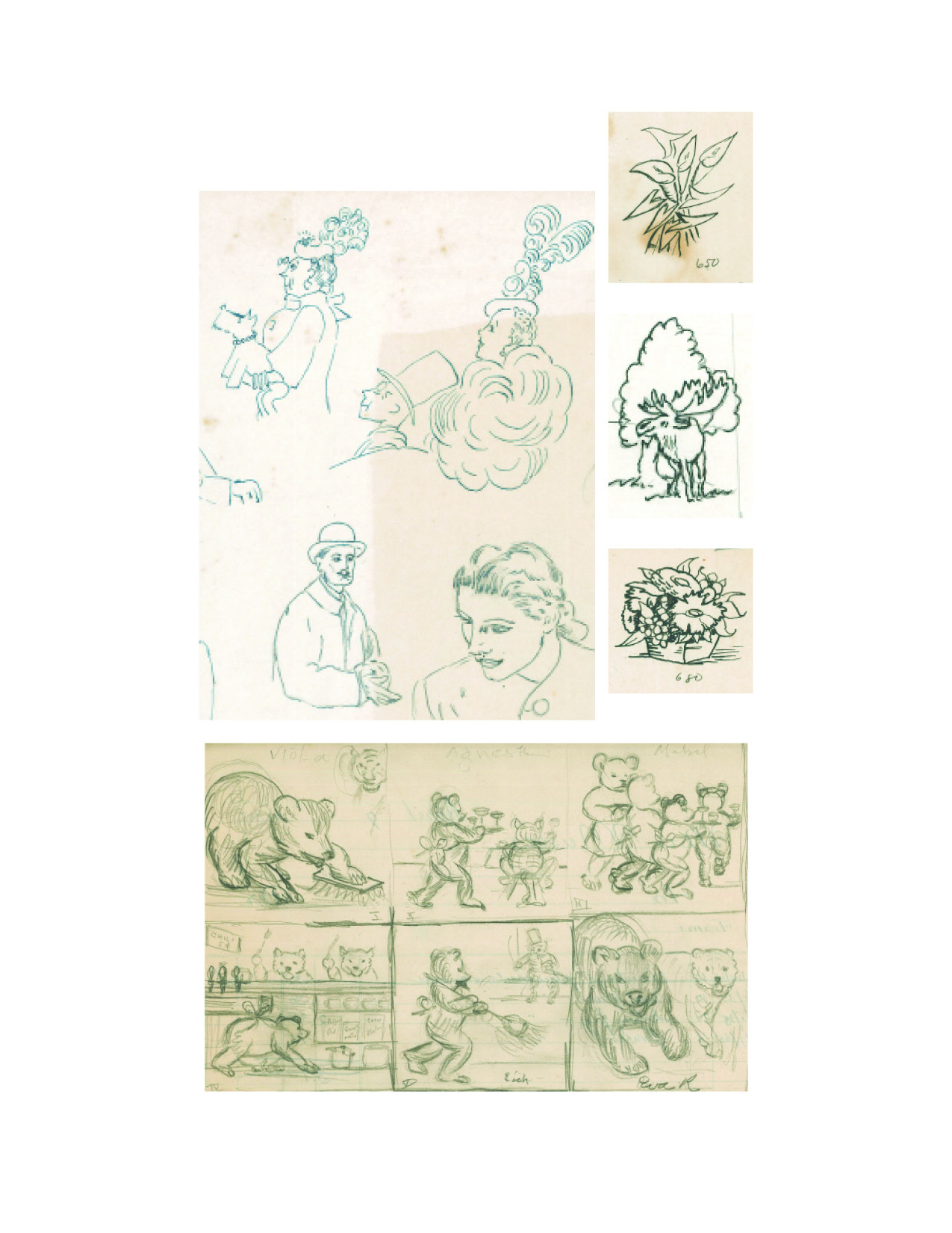 A selection of drawings by Jane Moyer from the collections of the Morrison County Historical Society.