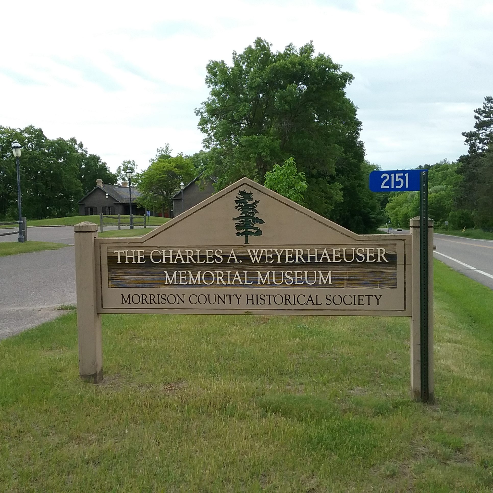The Charles A. Weyerhaeuser Memorial Museum - Morrison County Historical Society sign
