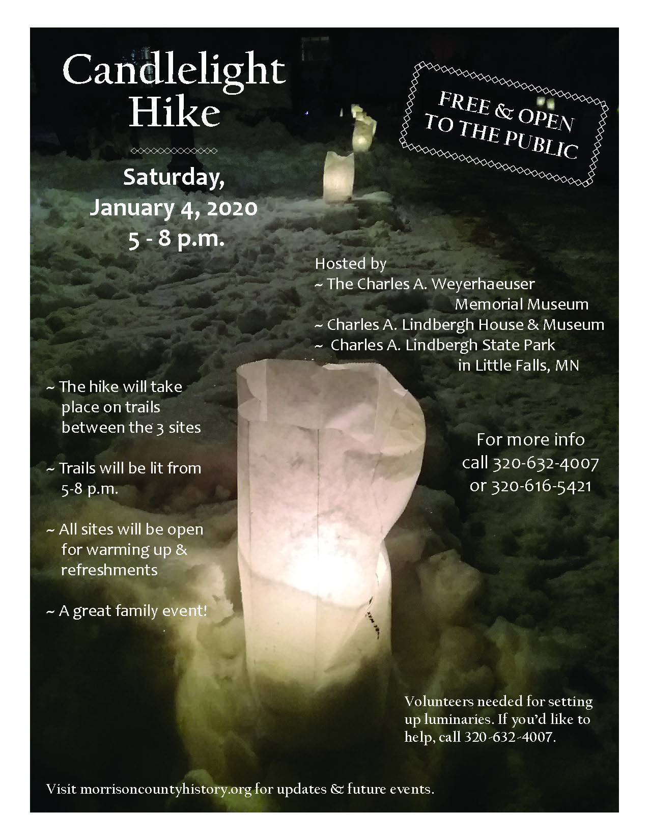 2020 Candlelight Hike flier.