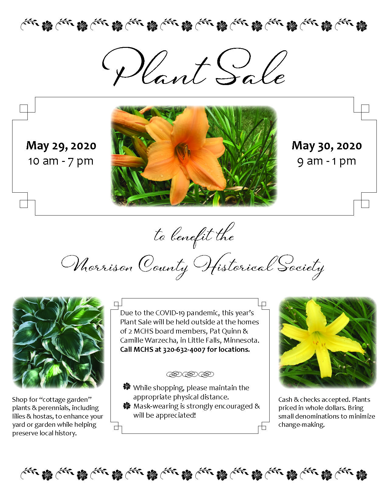 2020 Plant Sale flier, Morrison County Historical Society.