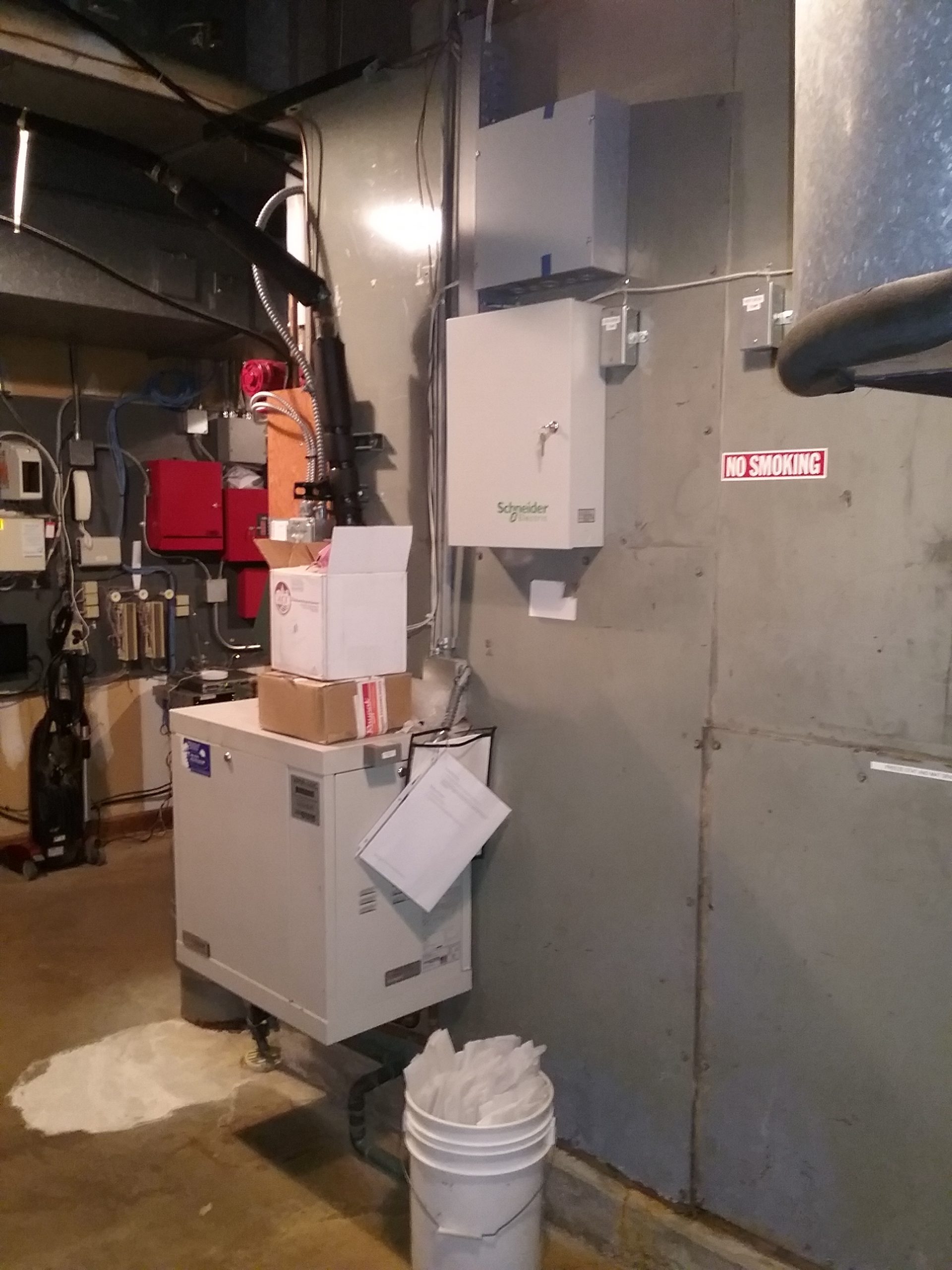 Air handler, humidifier, and control panel, Weyerhaeuser Museum's HVAC system, October 2020.