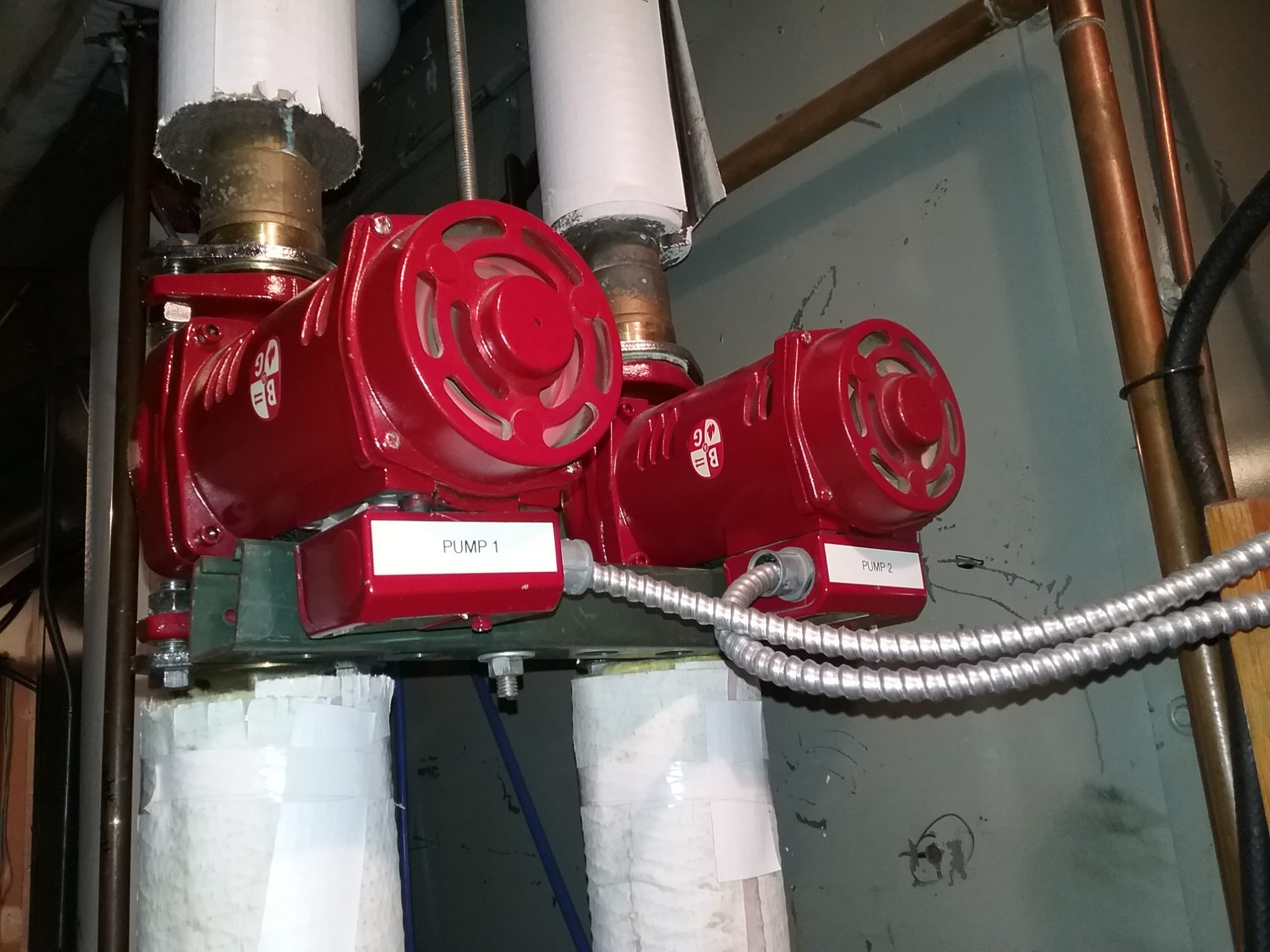 Motors on the Weyerhaeuser Museum's HVAC system, October 2020.