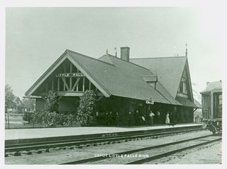 Northern Pacific Railroad Depot designed by Cass Gilbert, Little Falls, MN. MCHS Collections #1981.10.1