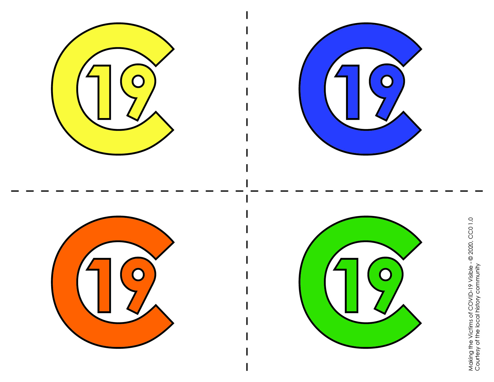 C-19 symbols for remembering those who have died of or survived COVID-19, May 27, 2020.