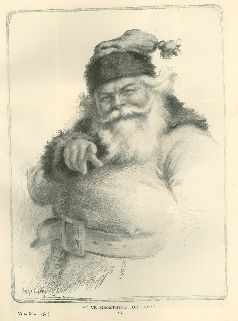 St. Nicholas: An Illustrated Magazine for Young Folks, Vol. 40, Part I, November 1912 to April 1913. Later issues of the magazine featured cover portraits of Santa Claus in the Christmas issues.